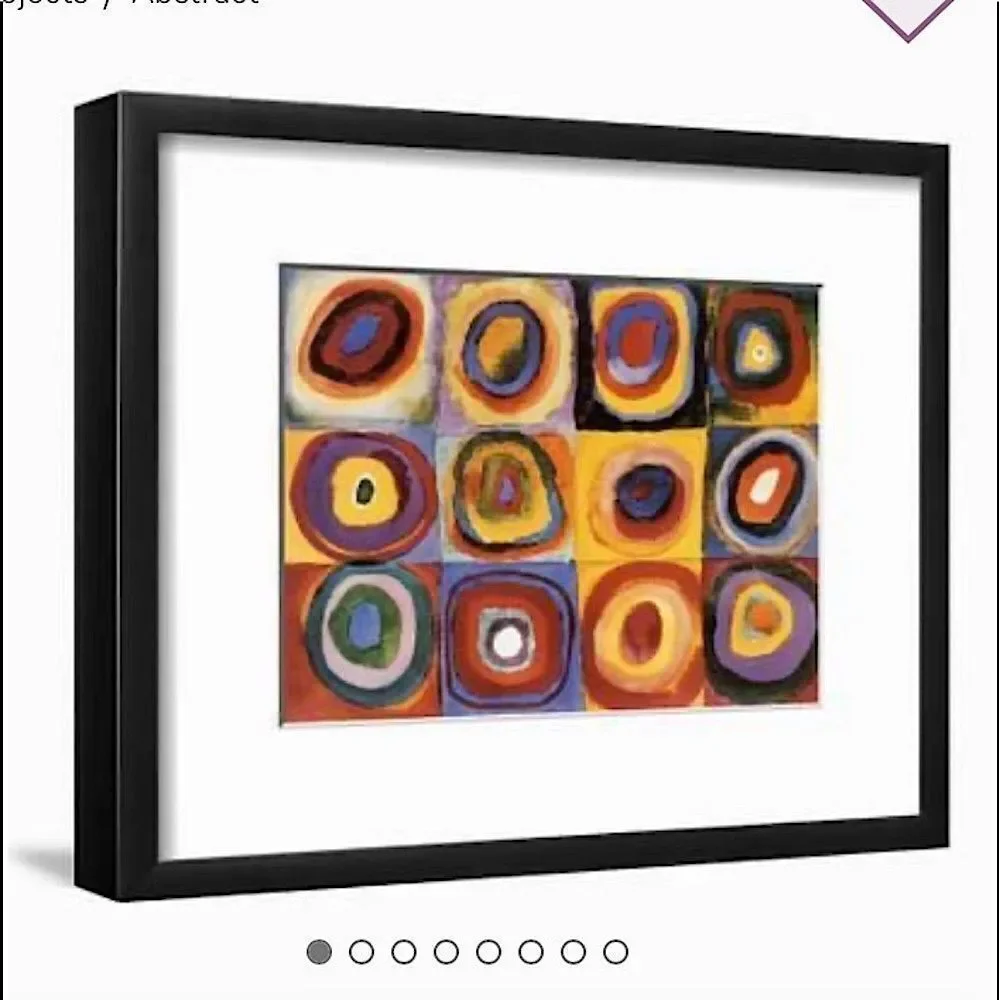 Concentric Circles Color Study Kandinsky Framed Abstract Art Print 12x16”